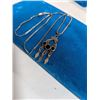 Image 2 : 925 STERLING SILVER CHAIN NECKLACE W/ 3 BLACK CORAL STONES PENDANT