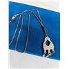 Image 3 : 925 STERLING SILVER CHAIN NECKLACE W/ 3 BLACK CORAL STONES PENDANT