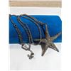 Image 1 : VINTAGE PEWTER METZKE SEA STAR PENDANT W/ CHAIN NECKLACE