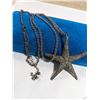 Image 2 : VINTAGE PEWTER METZKE SEA STAR PENDANT W/ CHAIN NECKLACE