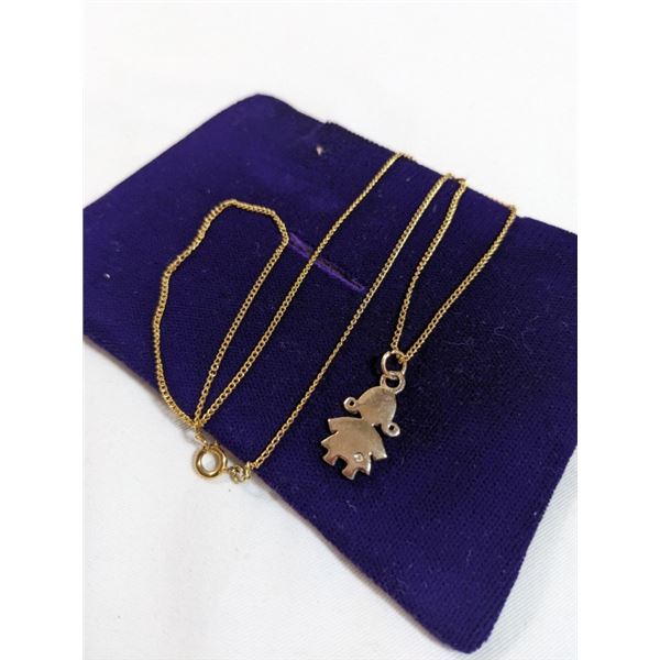 GOLD FILLED CHAIN W/ 925 STERLING SILVER PENDANT NECKLACE