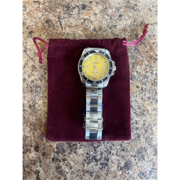ROLEX WATCH - BLACK BEZEL, YELLOW DIAL - UNAUTHENTIC