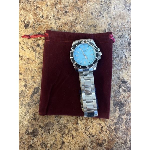 ROLEX WATCH - BLACK BEZEL, BLUE DIAL - UNAUTHENTIC