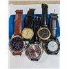 Image 1 : 5 QUARTZ WATCHES, ORIGINAL LEATHER BRACELETS, BATTERIES REQUIRED