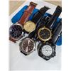 Image 3 : 5 QUARTZ WATCHES, ORIGINAL LEATHER BRACELETS, BATTERIES REQUIRED