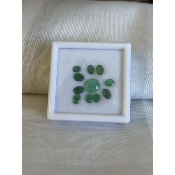 4.1CT (PARCEL OF 11) NATURAL EMERALD, UNTREATED, OVAL CUT, RETAIL $1160