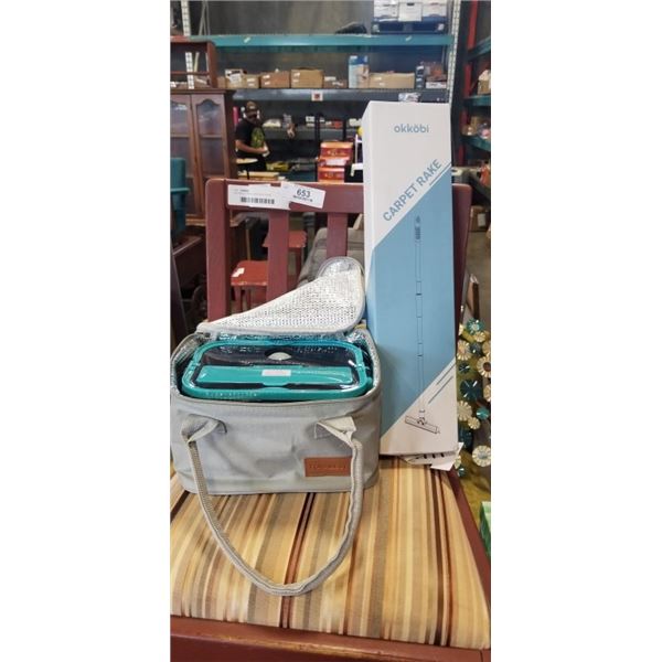 OKKOBI CARPET RAKE AND FORABEST ELECTRIC LUNCH BOX
