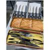 Image 2 : ANTIQUE PICTURES, 2 VINTAGE PHONES, ONE IS ROTARY, VINTAGE CARVING SET AND STEAK KNIFE SET