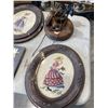 Image 4 : ANTIQUE PICTURES, 2 VINTAGE PHONES, ONE IS ROTARY, VINTAGE CARVING SET AND STEAK KNIFE SET