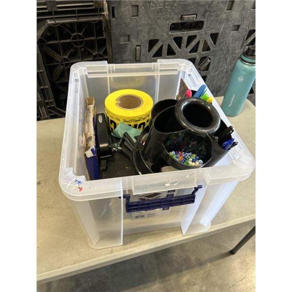 TOTE OF OFFICE SUPPLIES