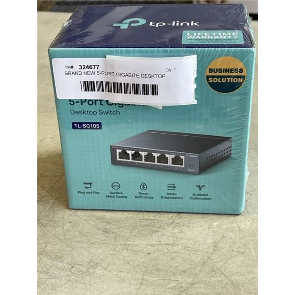 BRAND NEW 5-PORT GIGABITE DESKTOP SWITCH