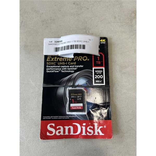 SAKDISK EXTREME PRO 1 TB SDXC UHS-1 CARD