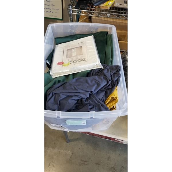 PLASTIC TOTE WITH CURTAINS