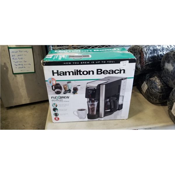 HAMILTON BEACH FLEXBREW ADVANED 5-IN-1 COFFEE MAKER. WORKING