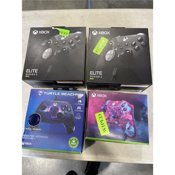 4 XBOX CONTROLLERS. DEFECTIVE STORE RETURNS