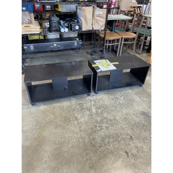 2 BLACK STACKABLE SHOE SHELVES