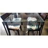 Image 7 : GLASS TOP DINETTE TABLE AND 4 SOLID WOOD CHAIRS
