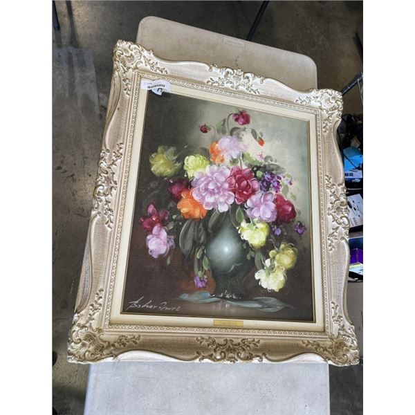 OIL ON CANVAS FLORAL PRINT