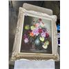 Image 1 : OIL ON CANVAS FLORAL PRINT