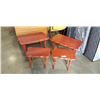 Image 1 : SET OF 4 VINTAGE OAK SIDE TABLES