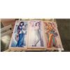 Image 1 : 3 VINTAGE PARTICLE BOARD PRINTS