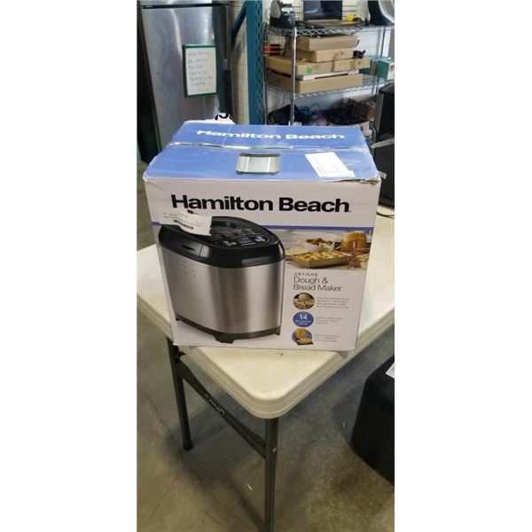 HAMILTON BEACH ARTISAN DOUGH AND BREAD MAKER - TESTED WORKING, RETAIL $149