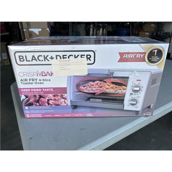 BLACK & DECKER 4-SLICE AIR FRY TOASTER OVEN - TESTED WORKING, RETAIL $179
