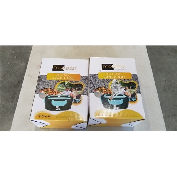 2 DARK GREY-GREEN FORABEST ELECTRIC LUNCH BOXES