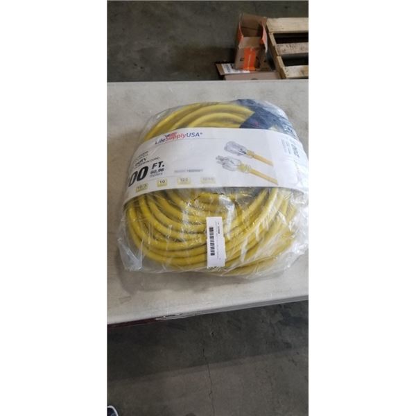 HEAVY DUTY 200 FT YELLOW EXTENSION CORD. 10AWG/3C