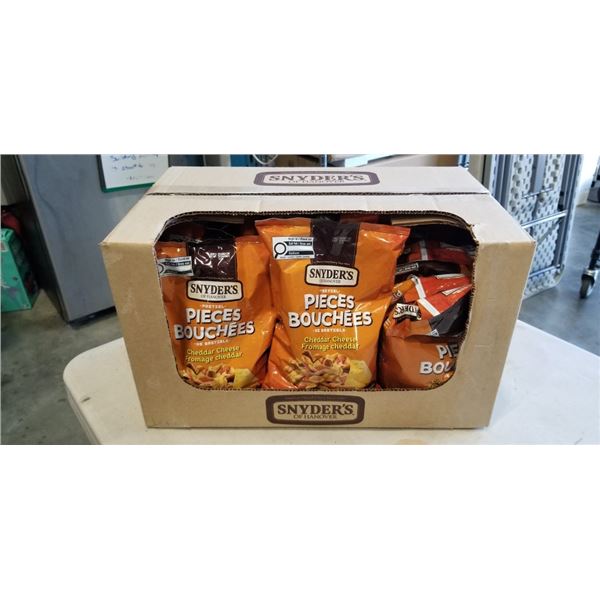 CASE OF SNYDERS OF HANOVER PRETZEL PIECES. EXP 08 2026