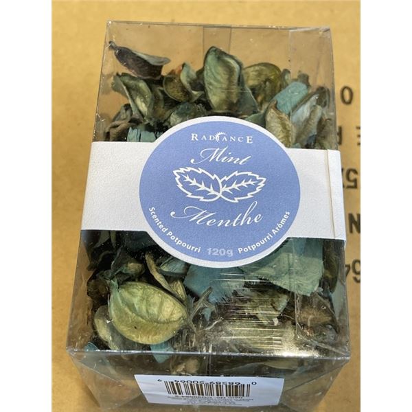 4 BOXES OF RADIANCE MINT SCENTED POTPOURRI (12 PER BOX)