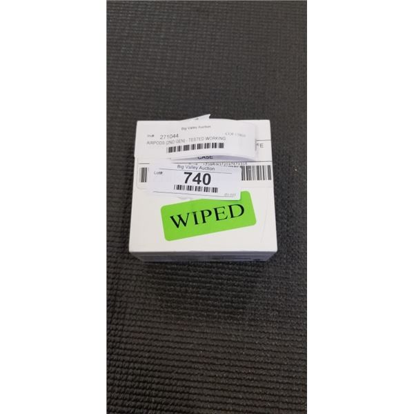 AIRPODS (2ND GEN) - TESTED WORKING, RETAIL $179