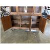 Image 2 : VINTAGE KNECHTEL SERVING CABINET WITH GLASS DOORS, 2 PIECE