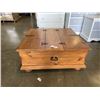 Image 1 : PINE COUNTRY STYLE COFFEE TABLE WITH STORAGE AND BLACK METAL HARDWARE