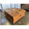 Image 2 : PINE COUNTRY STYLE COFFEE TABLE WITH STORAGE AND BLACK METAL HARDWARE