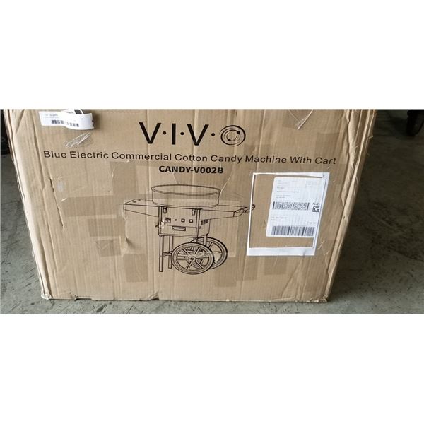 VIVO BLUE ELECTRIC COMMERCIAL COTTON CANDY MACHINE WITH CART