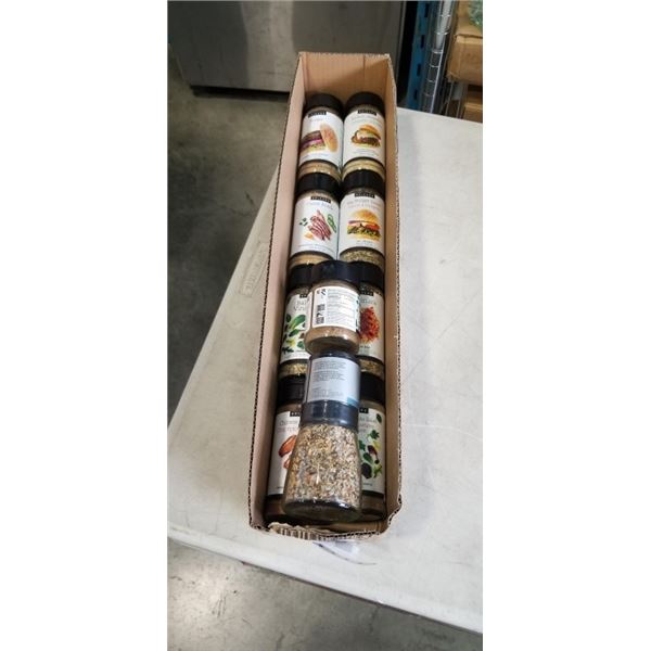 TRAY OF 10 NEW ASSORTED EPICURE SPICES AND SEASONINGS