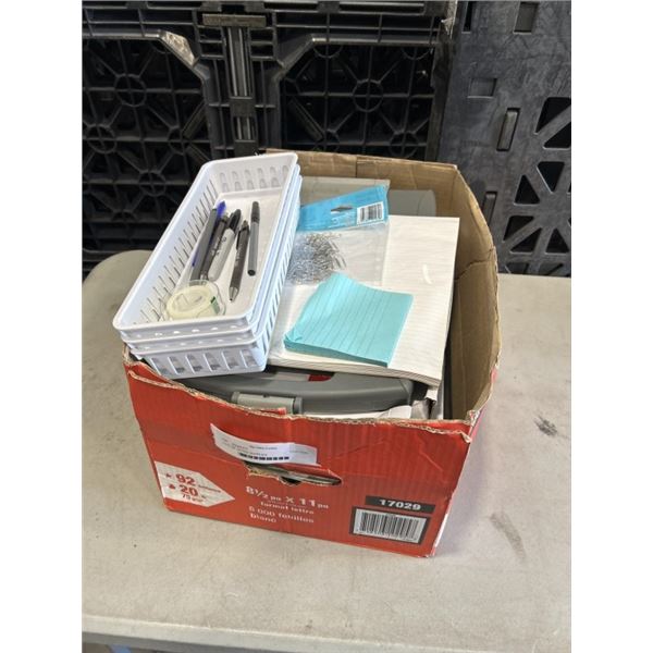 TOTE OF OFFICE SUPPLIES