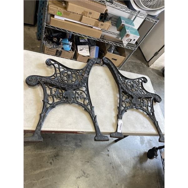 2 CAST IRON BENCH ENDS