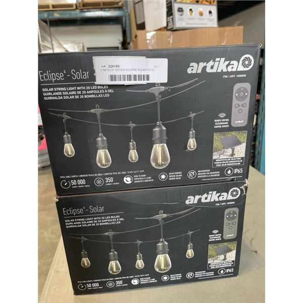 2 SETS OF ARTIKA ECLIPSE SOLAR PATIO LIGHTS, 42FT EACH