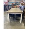Image 3 : RUSTIC STYLE EXTENDABLE DINING TABLE WITH WOOD GRAIN TOP AND 6 UPHOLSTERED DINING CHAIR