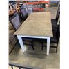 Image 5 : RUSTIC STYLE EXTENDABLE DINING TABLE WITH WOOD GRAIN TOP AND 6 UPHOLSTERED DINING CHAIR