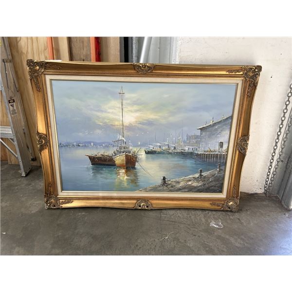 OIL ON CANVAS SAILBOAT PRINT