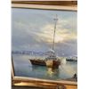 Image 2 : OIL ON CANVAS SAILBOAT PRINT