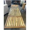 Image 6 : TEAK DOUBLE DROPSIDE PATIO TABLE WITH GLASS TOP