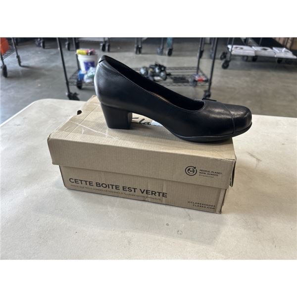 CLARKS COLLECTION ROSALYN BELLE BLACK LEATHER SHOES
