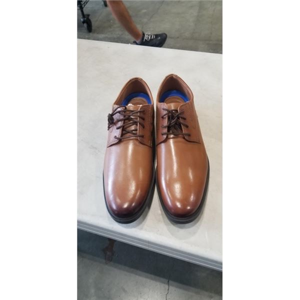 CLARKS COLLECTION MENS WHIDDON PLAIN DARK TAN LEATHER SHOES. SIZE 11 US