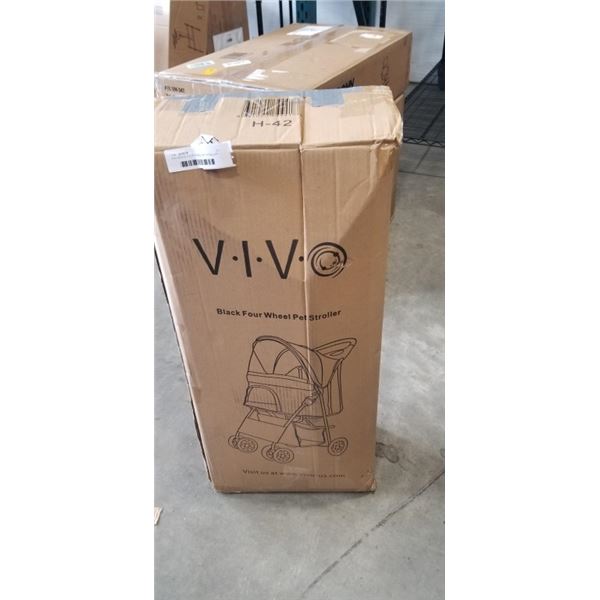 VIVO BLACK FOUR WHEEL PET STROLLER