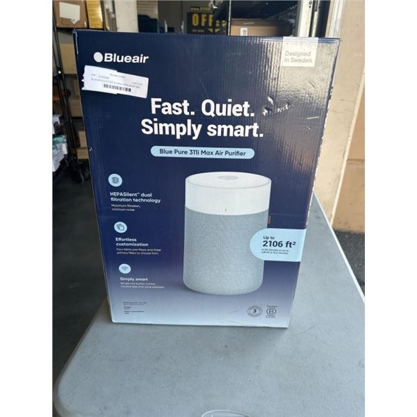 BLUEAIR BLUE PURE 311i MAX HEPA SILENT AIR PURIFIER, 2107 SQ FT - TESTED WORKING, RETAIL $319