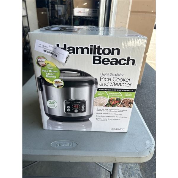 HAMILTON BEACH RICE COOKER - TESTED WORKING
